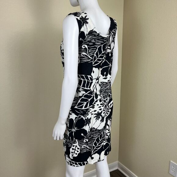 Vintage Jams World Women's Size L Monochromatic Floral Hawaiian Tank Mini Dress - Picture 7 of 13